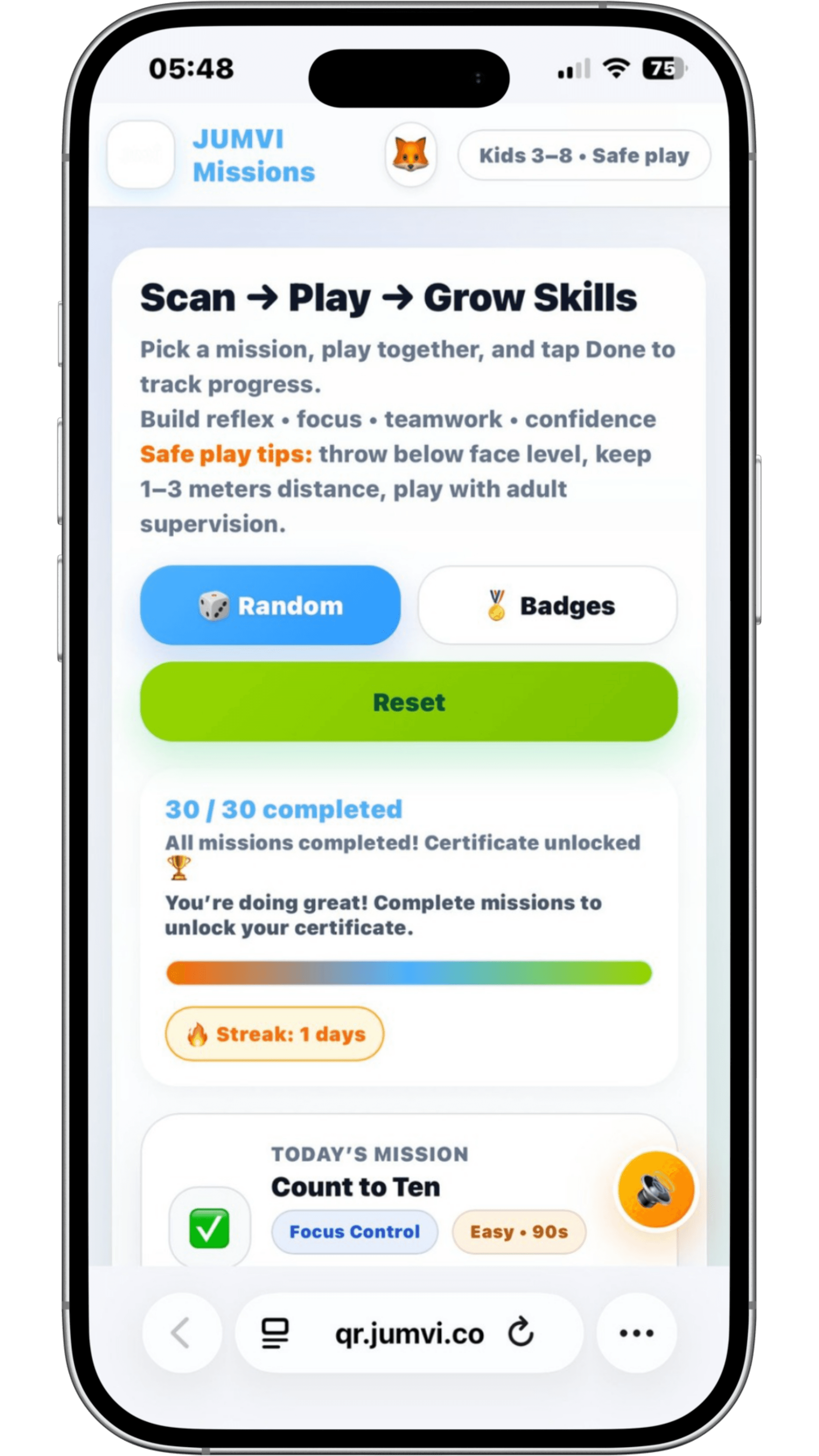 JUMVI missions on phone